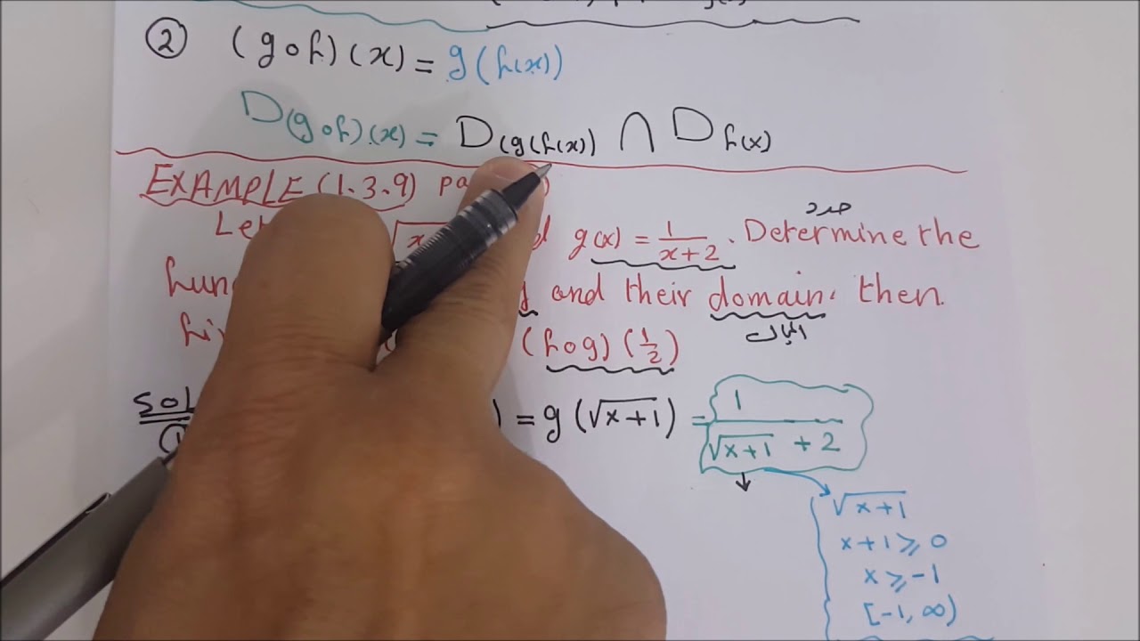 5-(1-3) Compostion Of Functions,تركيب الدوال,Math101,جامعة الملك سعود