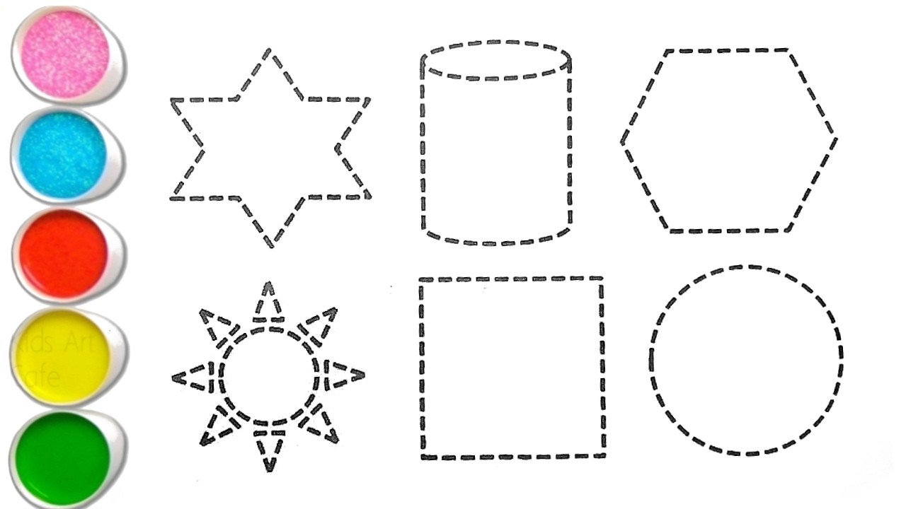 Shapes drawing for kids,  Learn 2d shapes, colors for toddlers, 2D shapes drawing part -210