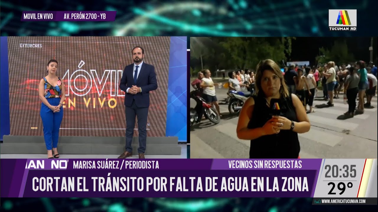 Vecinos de Yerba Buena cortan la Av  Perón al 2700 por falta de agua y sin respuestas del municipio