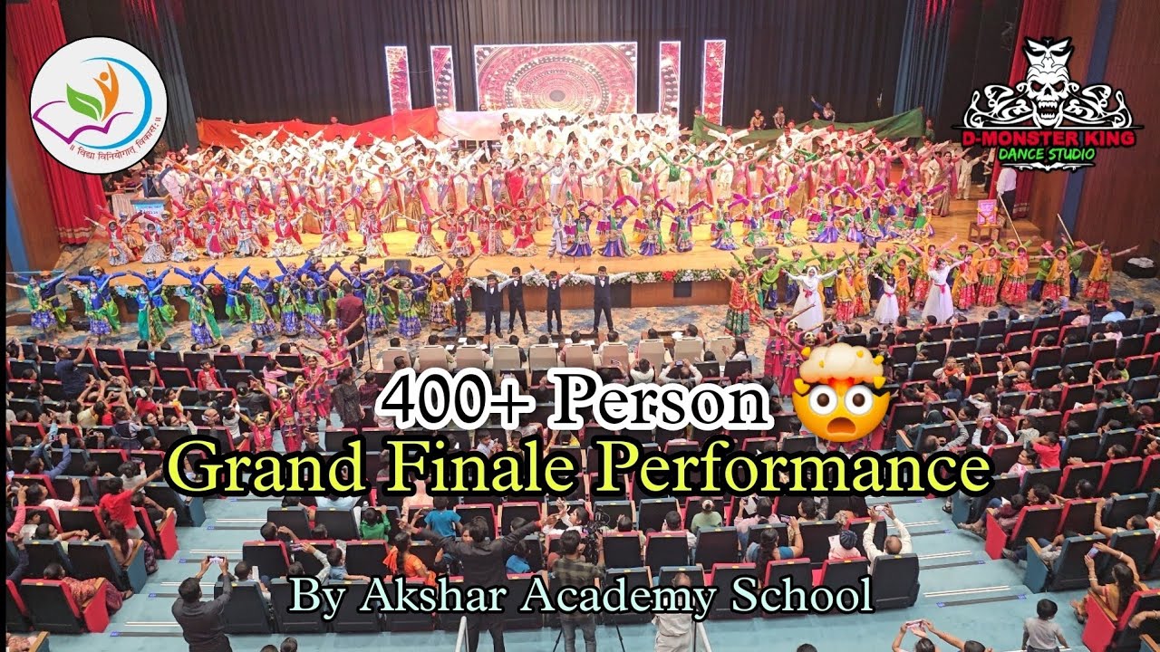 400+ Person Dance Performance || Annual Function 2024 Grand finale || Akshar Academy School #dance