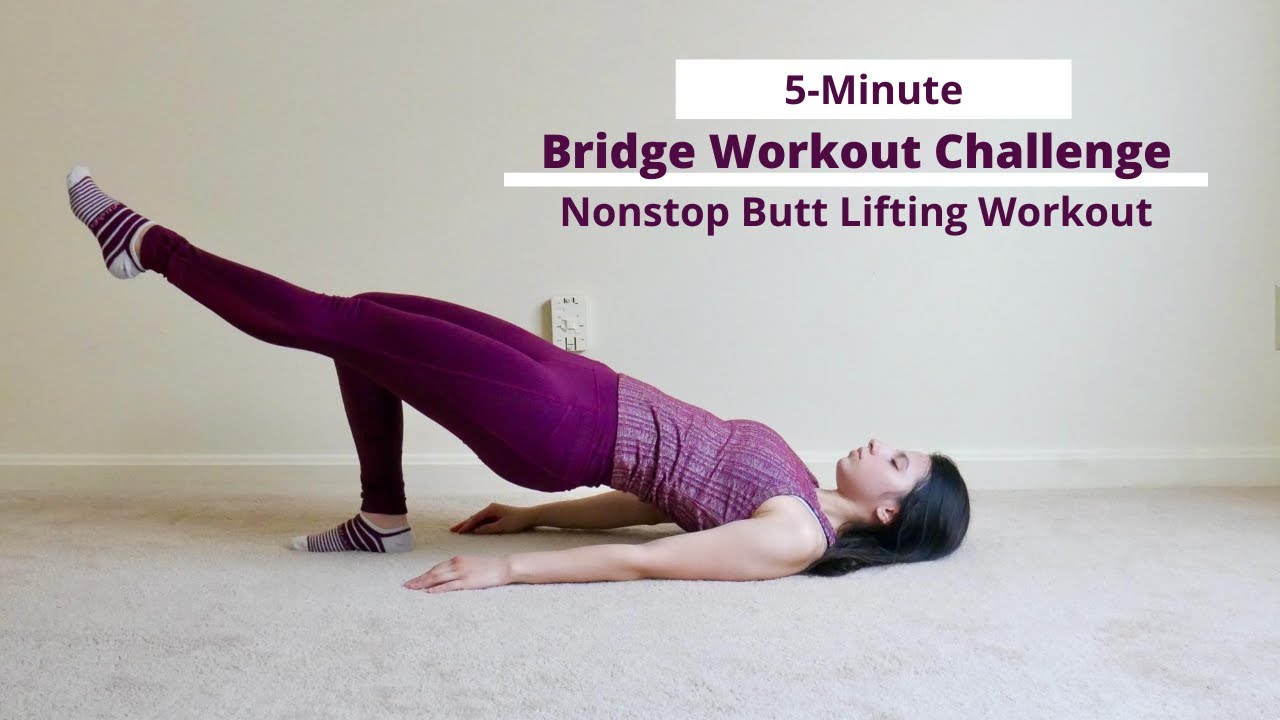5 Minute Bridge Challenge - Nonstop Butt Lifting Workout