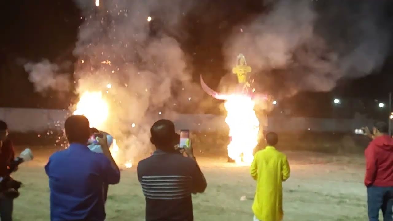 NUPPL Township mein Ravan dahan manate huye. #festival #ravandahan  #assamiyanexplorer 