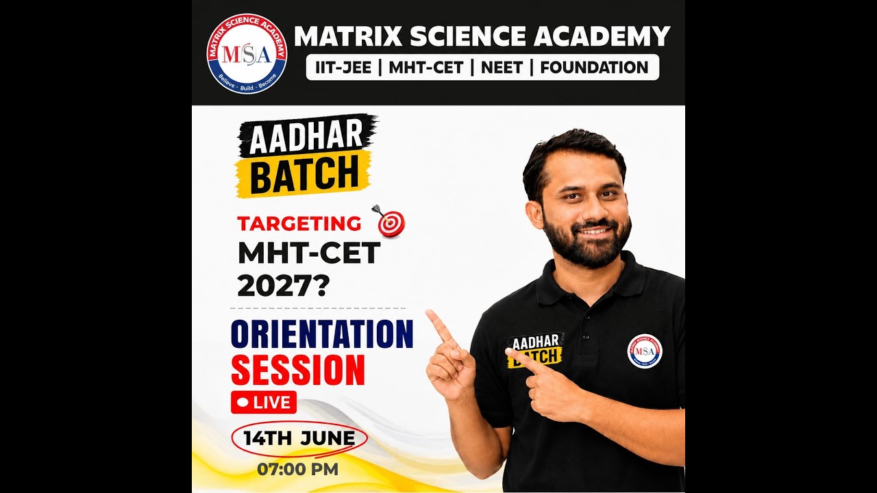 🎯 Target MHT-CET 2027 with Aadhar Batch | FREE Orientation Session LIVE
