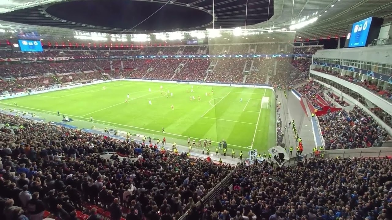Bruges away support - Bayer Leverkusen vs Club Brugge - CL Group Stage MD6 2022