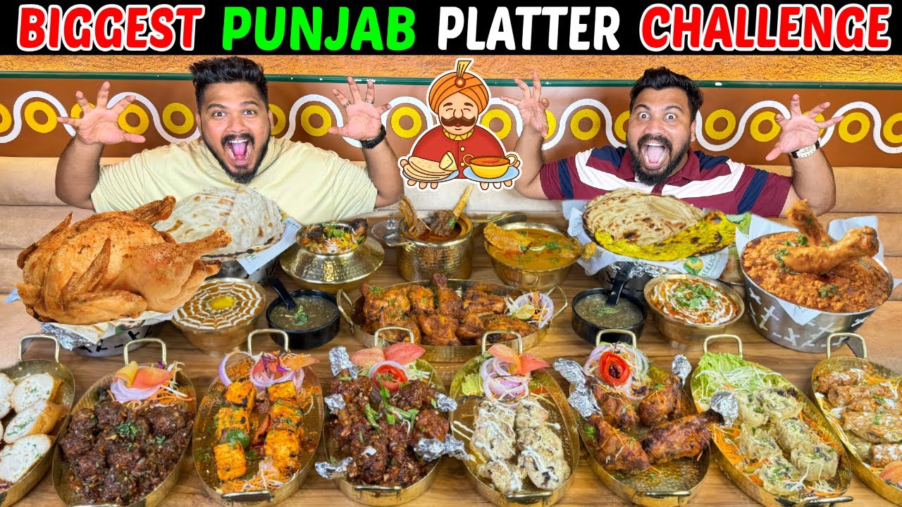 BIGGEST PUNJAB PLATTER EATING CHALLENGE😱MASSIVE NON-VEG PLATTER IN PUNJAB COMPETITION😍🔥