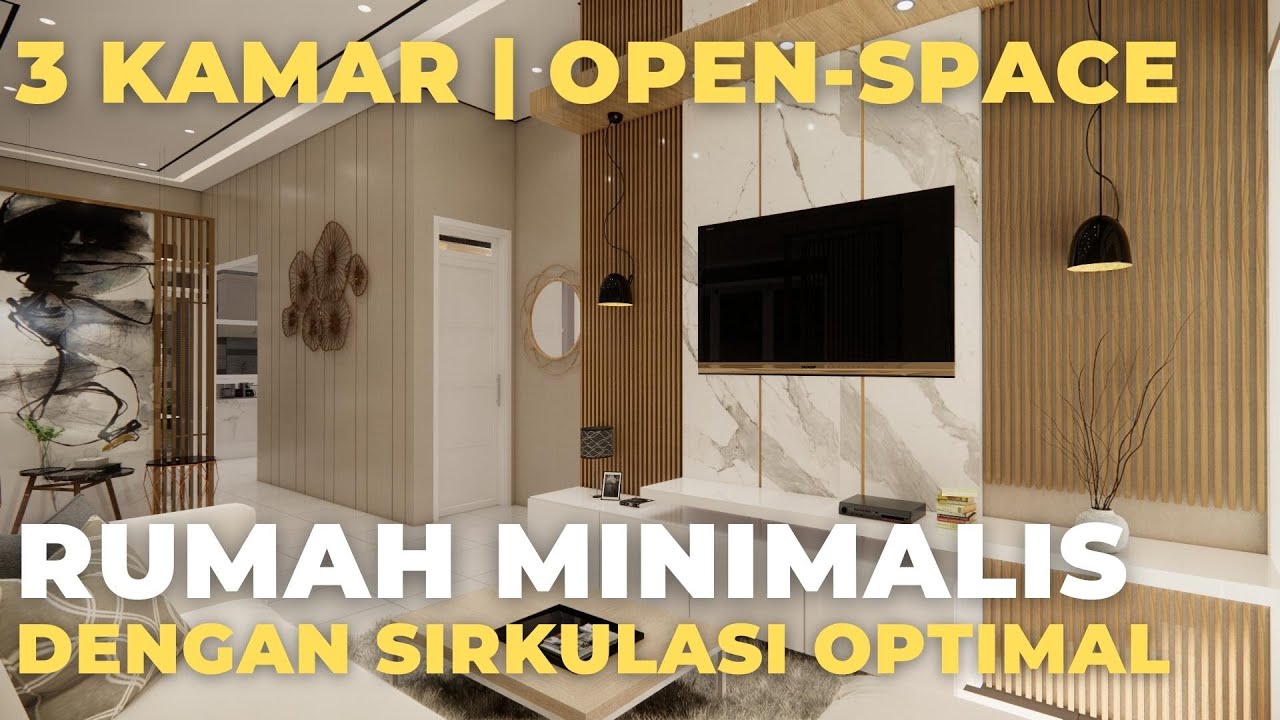 RUMAH MINIMALIS OPEN SPACE 3 KAMAR TIDUR, KOLAM KOI | 9X18 METER