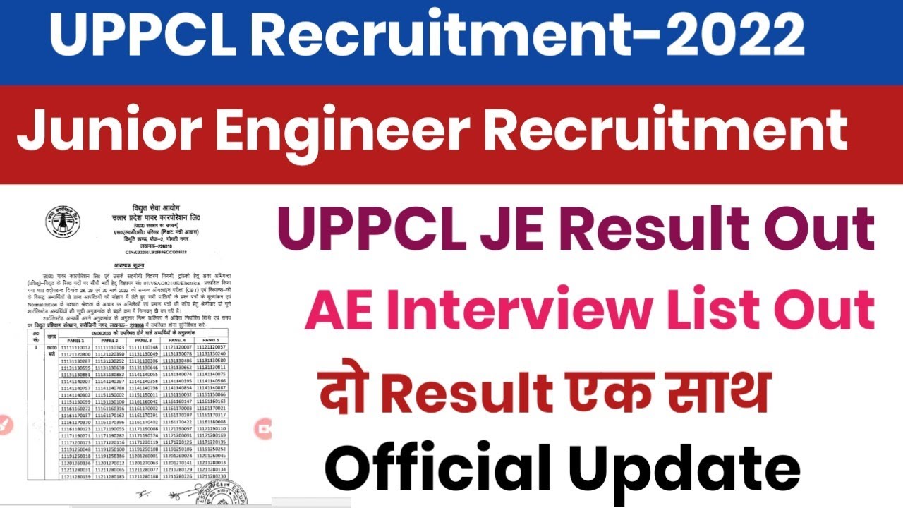 UPPCL JE Result Out||JE/AE Result Out||Check Your Roll No||UPPCL JE Result Out||Official Update