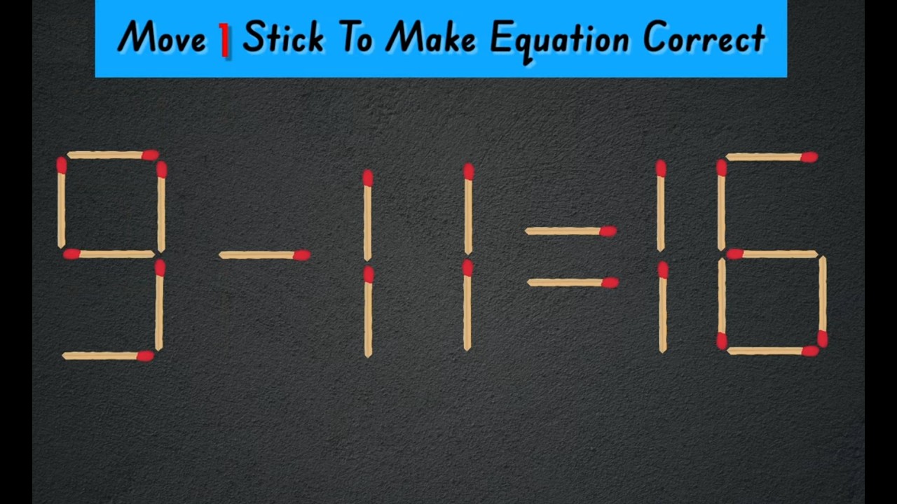 Move 1 Stick To Make Equation Correct