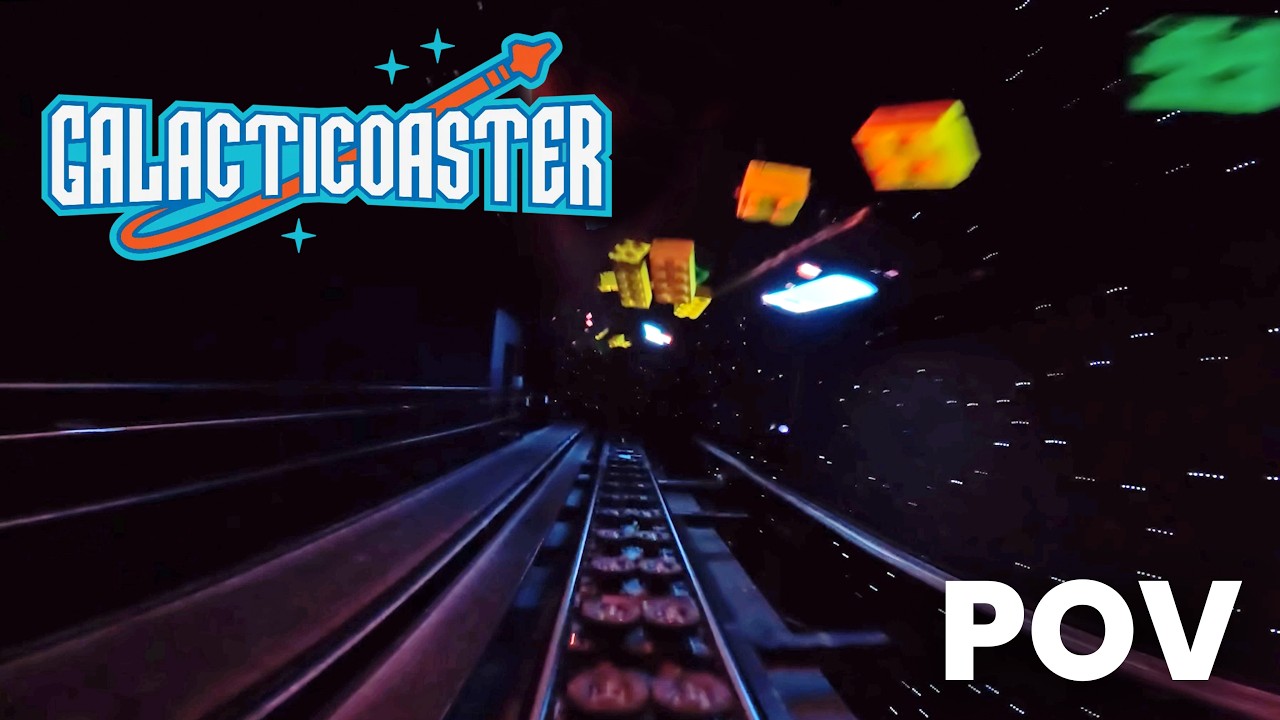 Galacticoaster Front Row POV Legoland Florida Indoor Family Launch Coaster