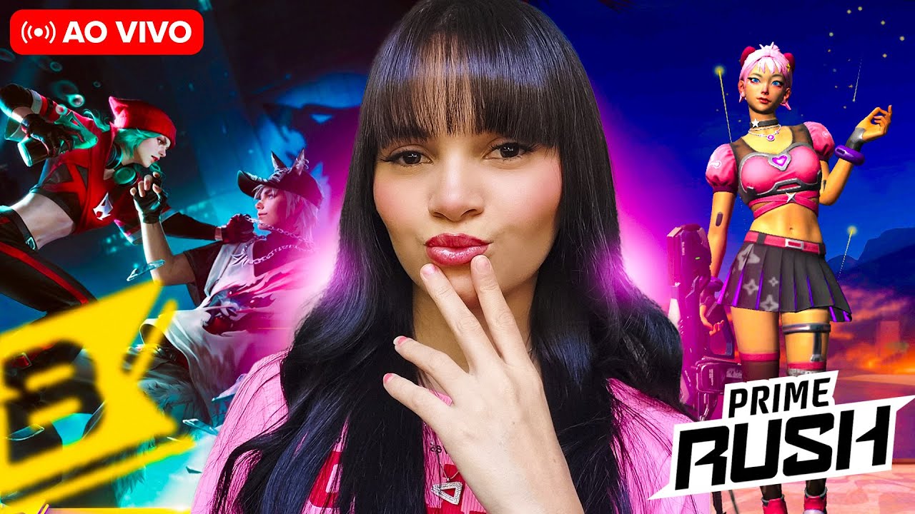 AO VIVO💗HOJE TEM FREE FIRE + PRIME RUSH COM INSCRITOS💗VEM JOGAR COMIGO
