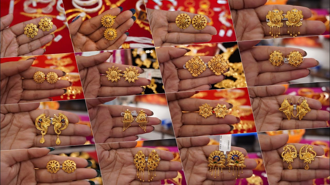 Gold tops earrings designs with price/gold kanpasa earrings designs/daily wear gold earrings designs