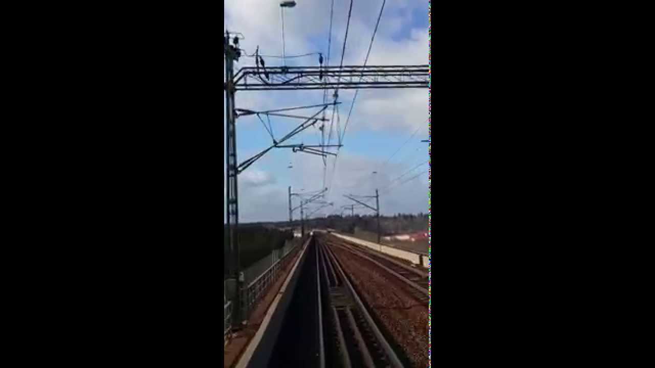 SJ X2000 Från hytten/cab ride Södertälje Syd