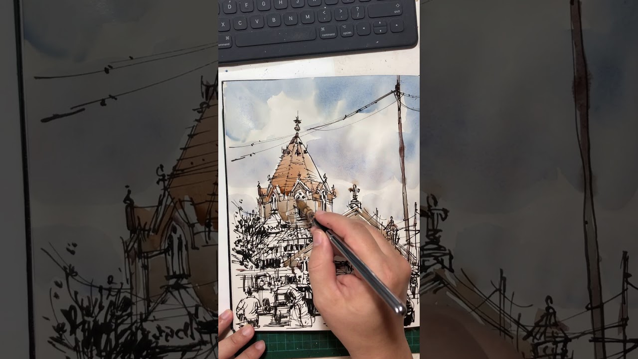 Sketching with Ink and Watercolor Wash