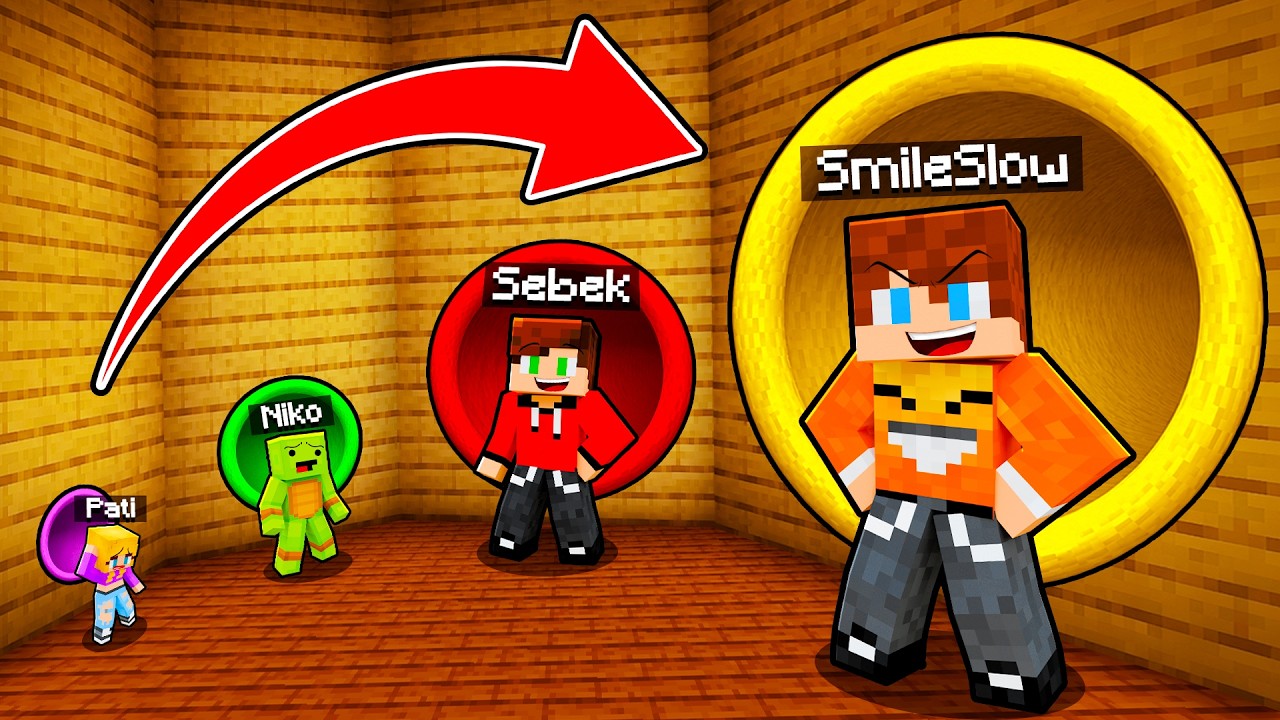 Zjeżdżalnia MAŁA vs DUŻA vs WIELKA vs GIGANTYCZNA w Minecraft! (Pati vs Niko vs Sebek vs SmileSlow)