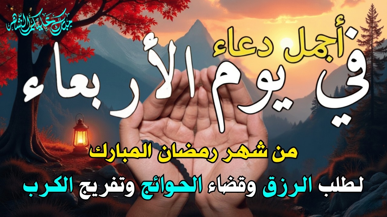 دعاء فى يوم الاربعاء  المستجاب دعاء في يوم 8 من شهر رمضان للرزق والشفاء العاجل وقضاء الحوائج 🤲(4k)