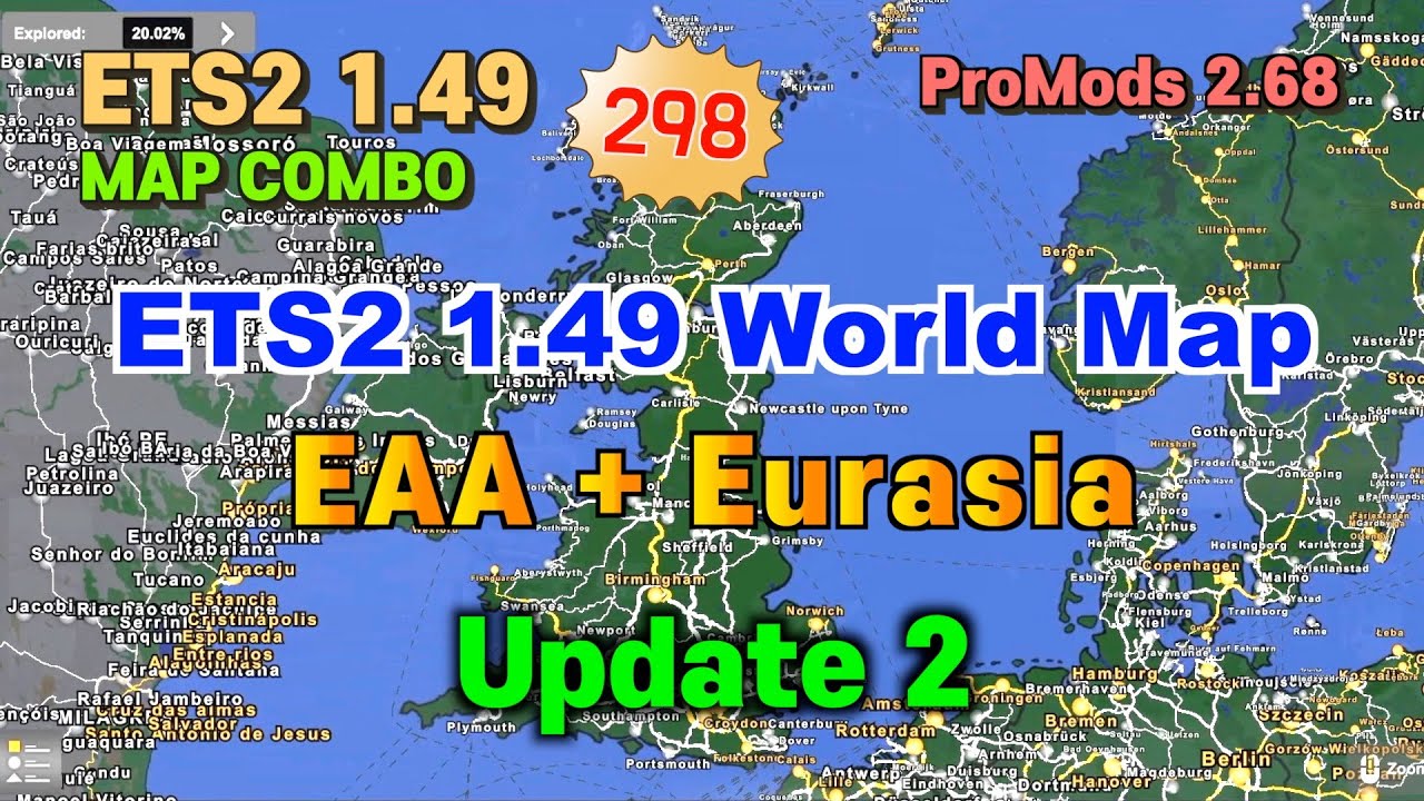ETS2 1.49 EAA + Eurasia MapCombo / Update 2 / Euro Truck Simulator 2