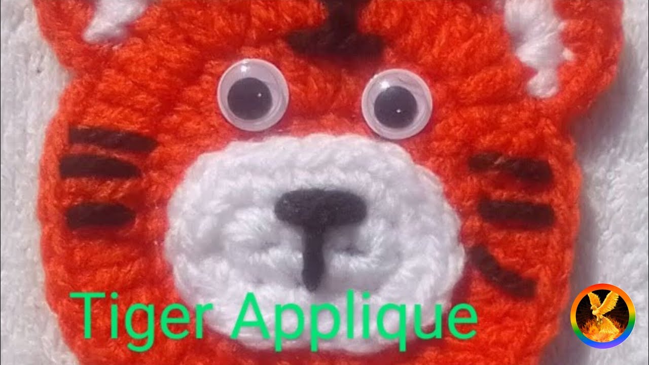 Crochet Tiger 🐯 Applique #easy #crochetapplique #crochetaddict #easy