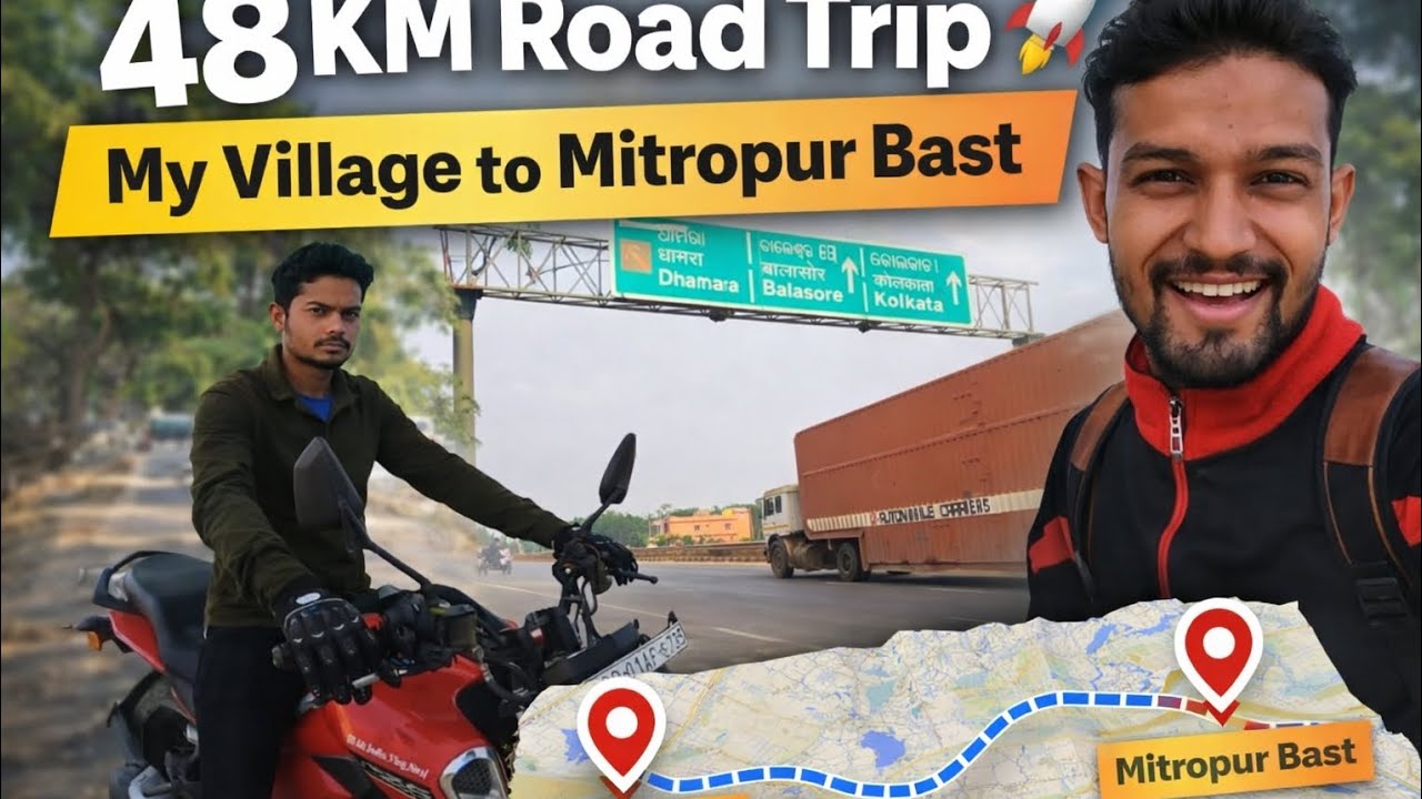 48 KM Road Trip 🚀 | My Village to Mitropur | Solo Moto Vlog 🏍️ | Road Trip | all india vlog siraj 