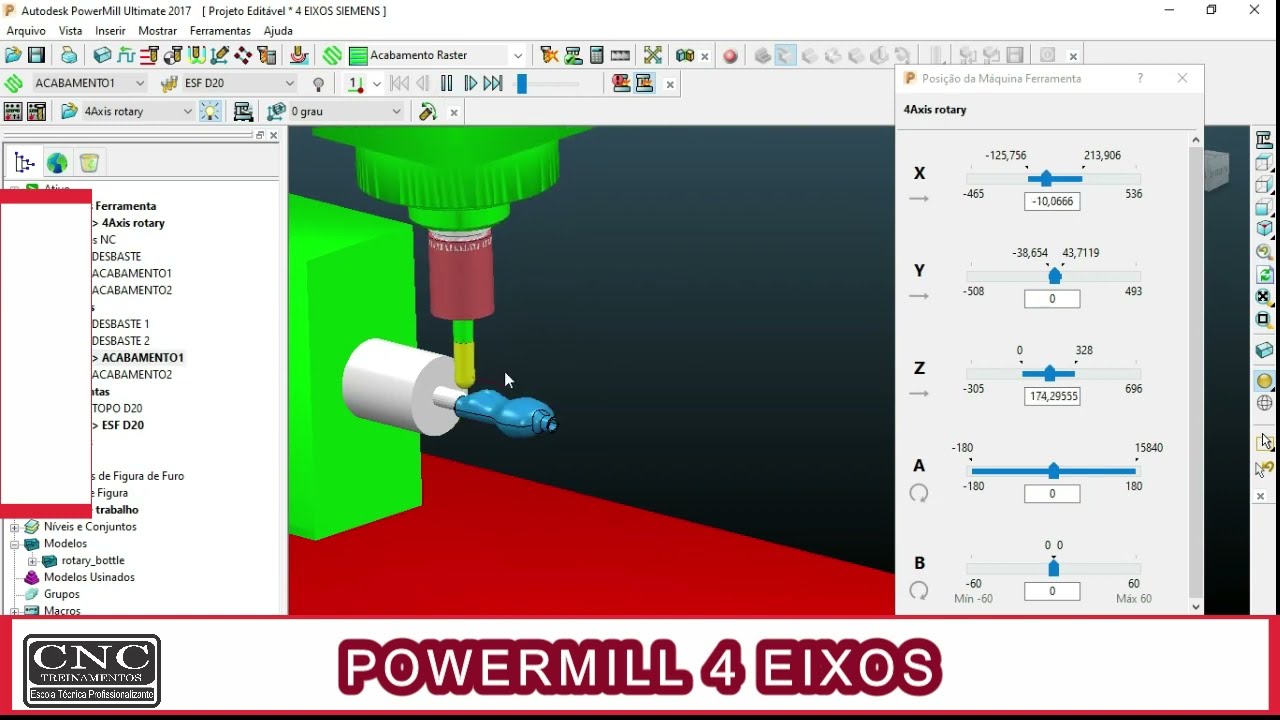 PowerMill 4 Eixos | CNC Treinamentos