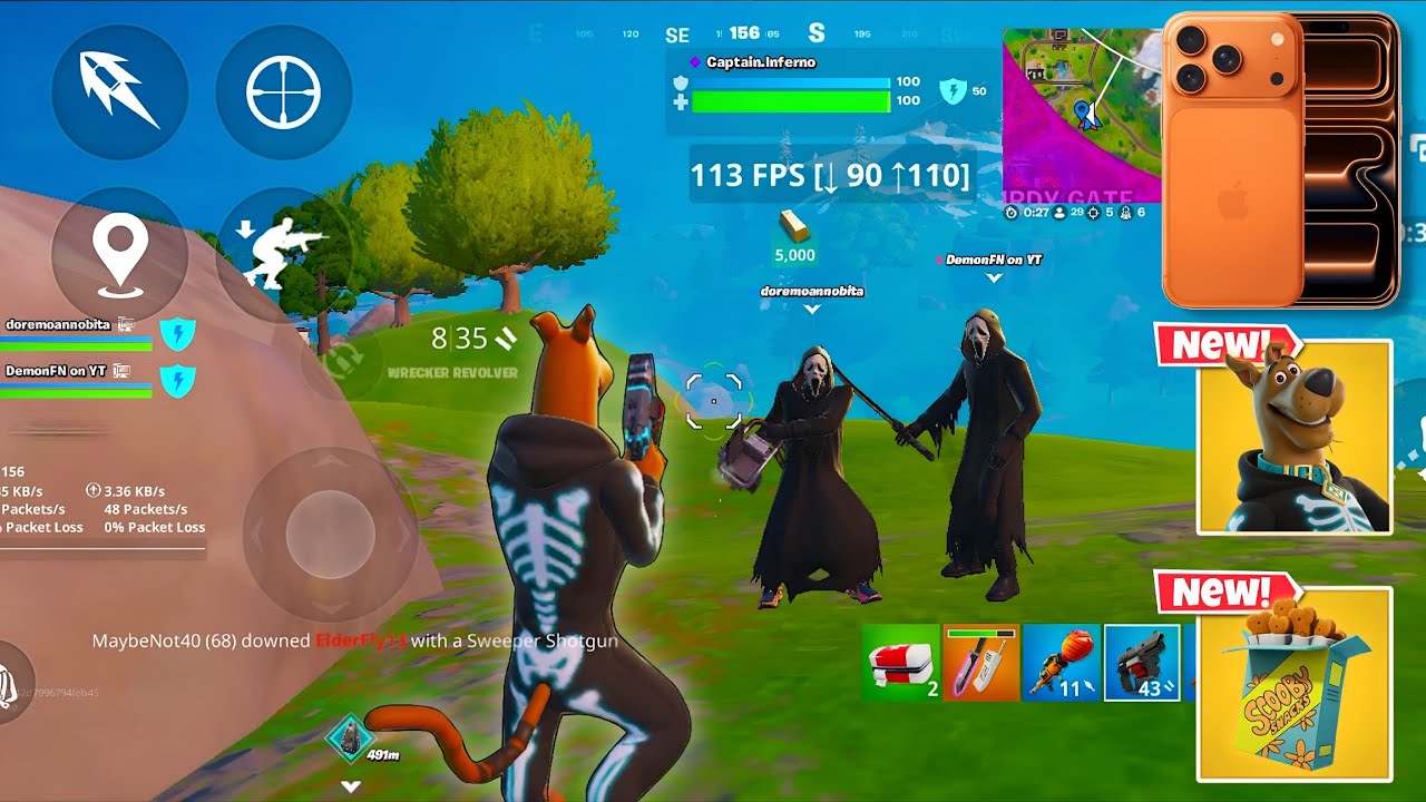 iPhone 17 Pro 120 FPS Fortnite Mobile Gameplay *NEW SCOOBY-DOO SKIN! | Fortnite Zero Build High Kill