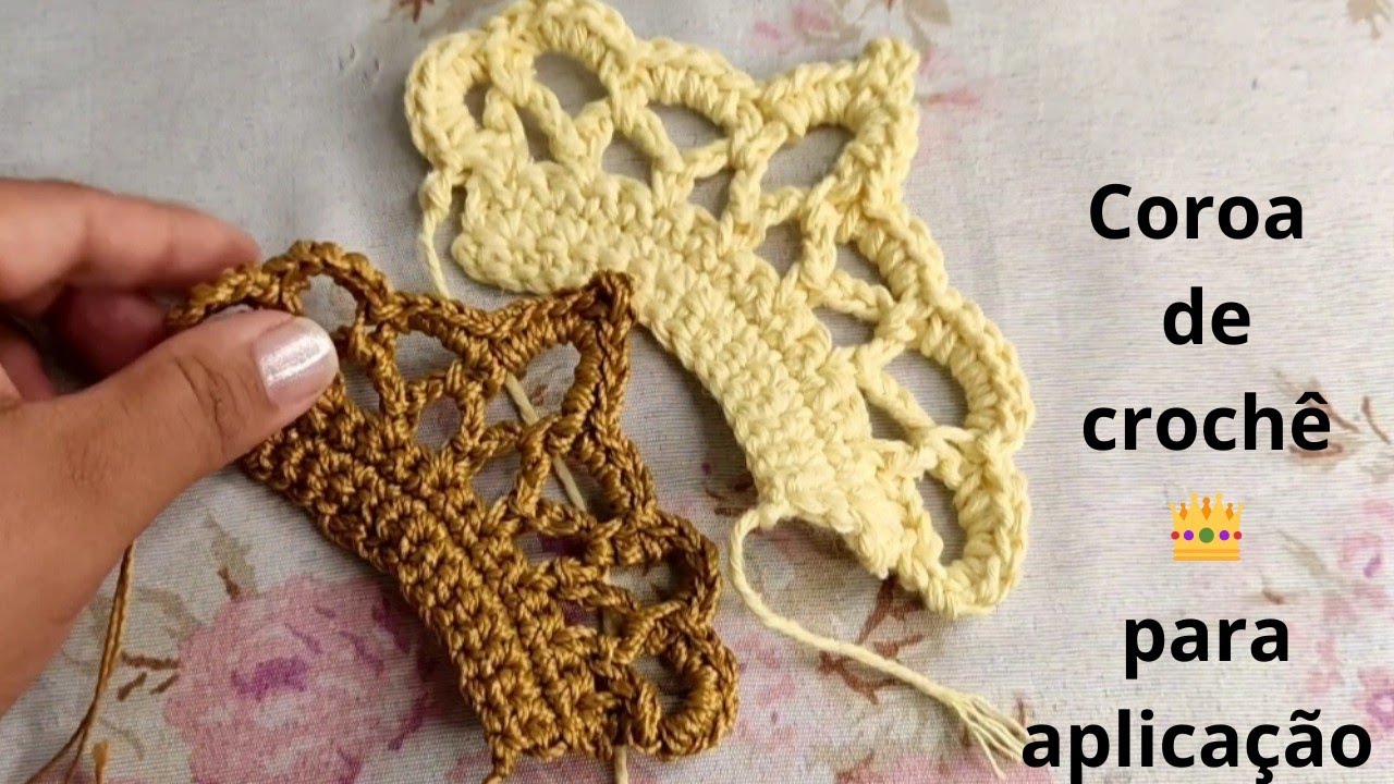 Coroa de crochê para aplicação passo a passo completo #crochet #passoapasso #artesanato