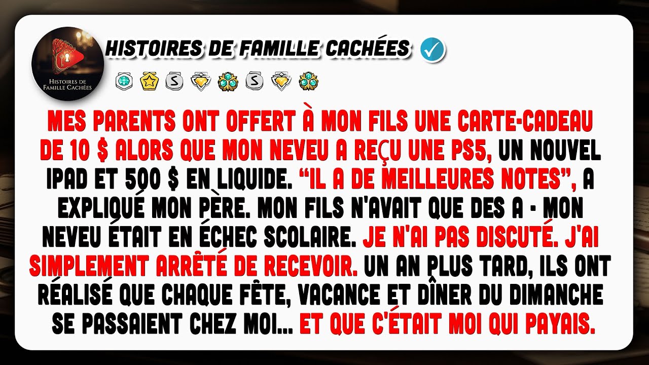 Mes Parents Ont Donné 10 $ À Mon Fils. Mon Neveu? PS5, Ipad, 500 $. Je Suis Perplexe.