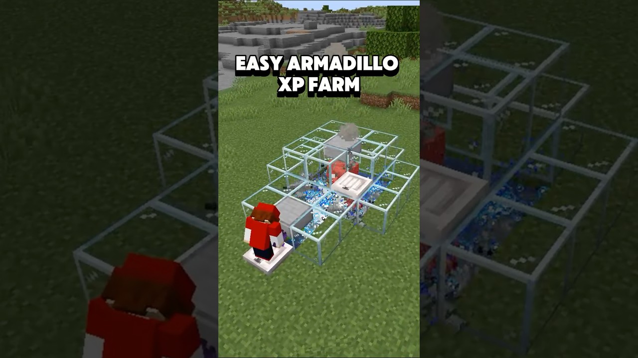 Easiest Armadillo Xp Farm In Minecraft! #minecraft #survival #minecraftfarm