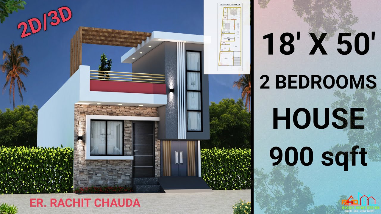 3D 18 by 55 bike parking house plan,3 Bedroom house,3D kam se kam kharche ka makan #home