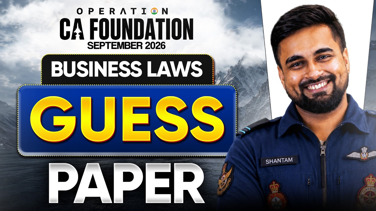 Business Laws Guess Paper | CA Foundation Sep'26 | CA Shantam Gupta