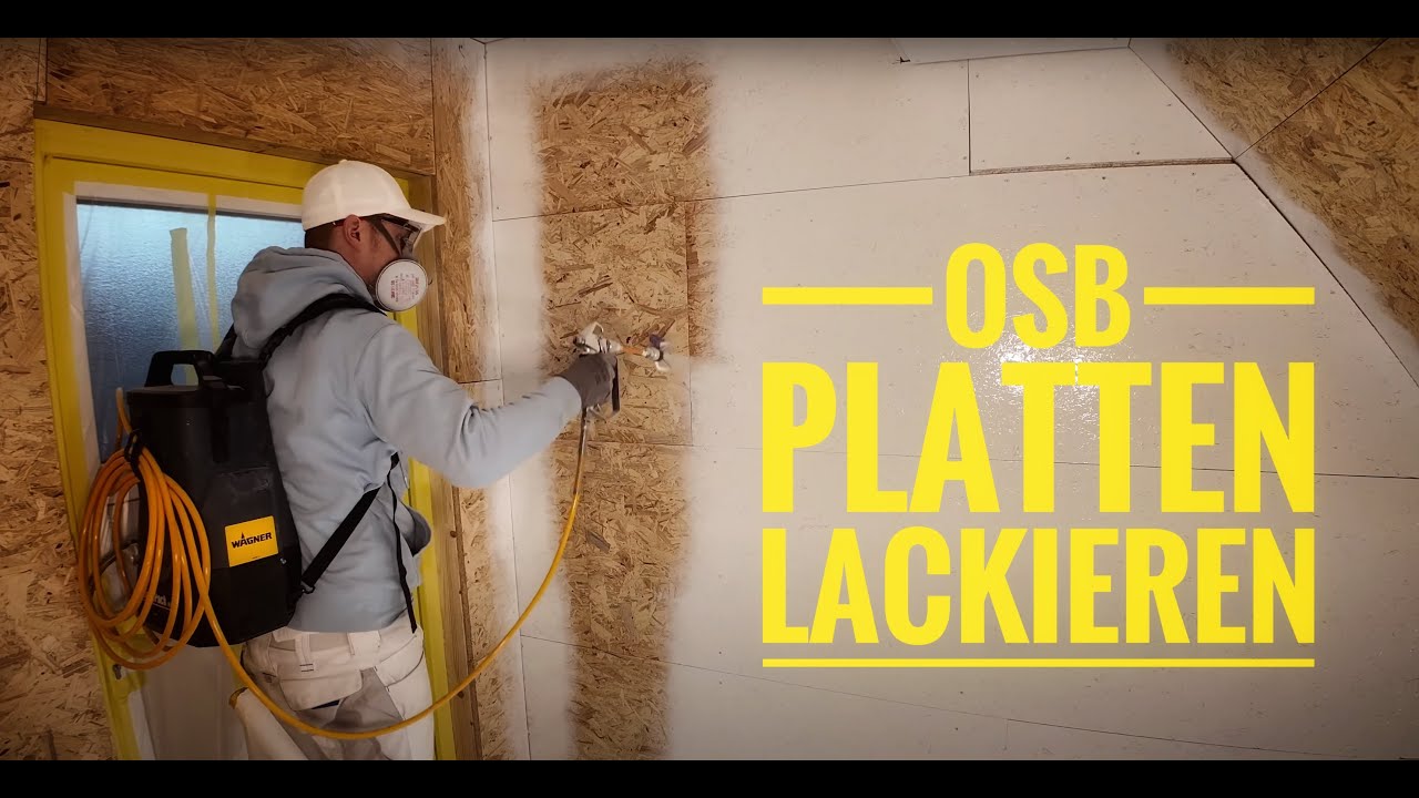 OSB Platten Treppenhaus lackieren Wagner Spraypack 18V