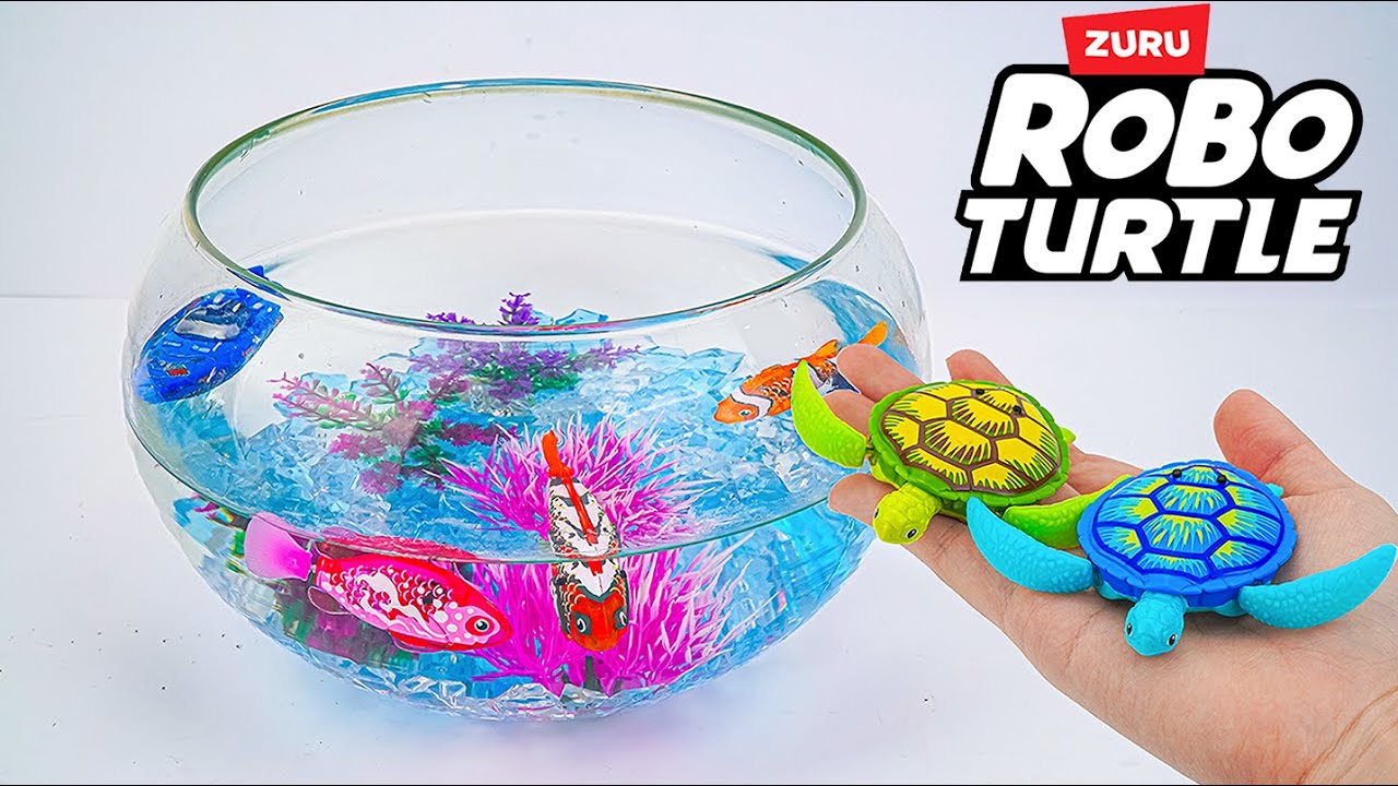 🐰toy asmr🐰 15 Minute ZURU Robo Alive Robo Turtle Swimming ASMR  | Satisfying Unboxing No talking🔇