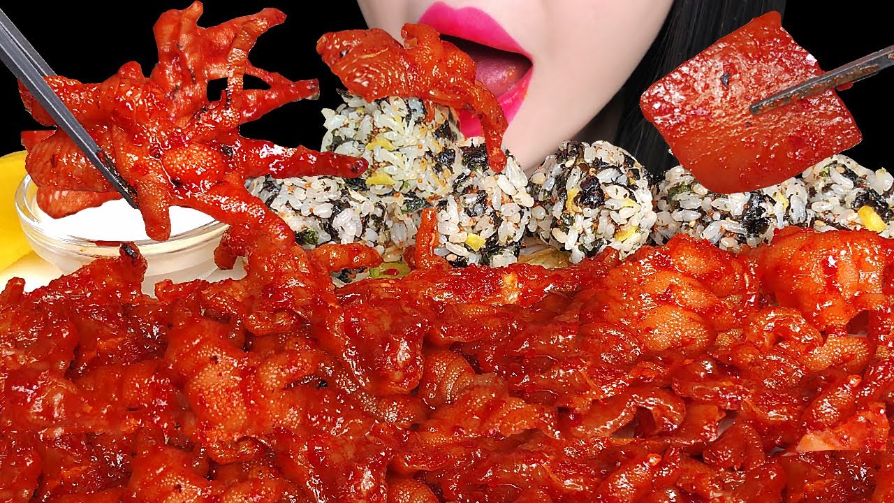 숯불무뼈닭발 껍데기 먹방 ASMR MUKBANG SPICY CHICKEN FEET EATING SOUNDS