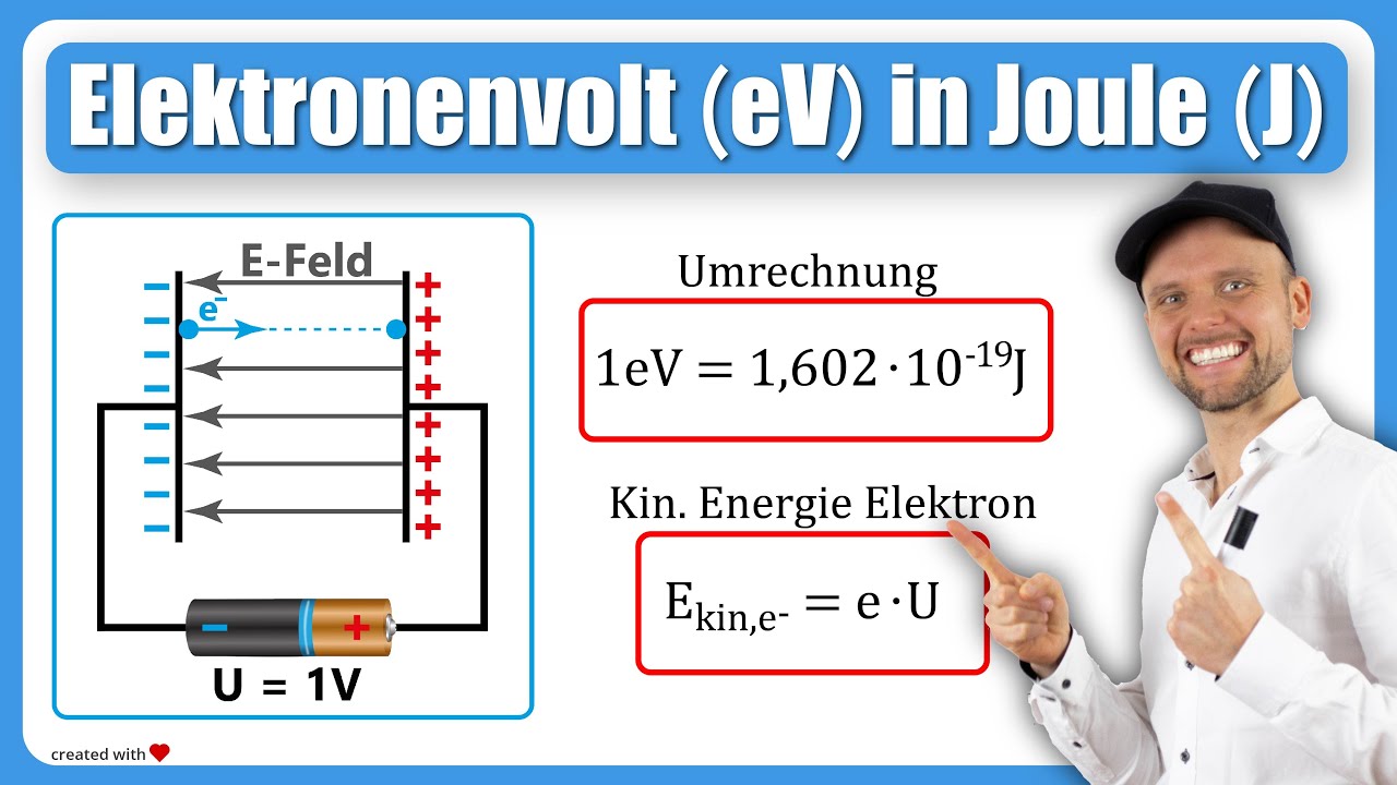 Elektronenvolt (eV) in Joule (J) umrechnen - Formel, Herleitung