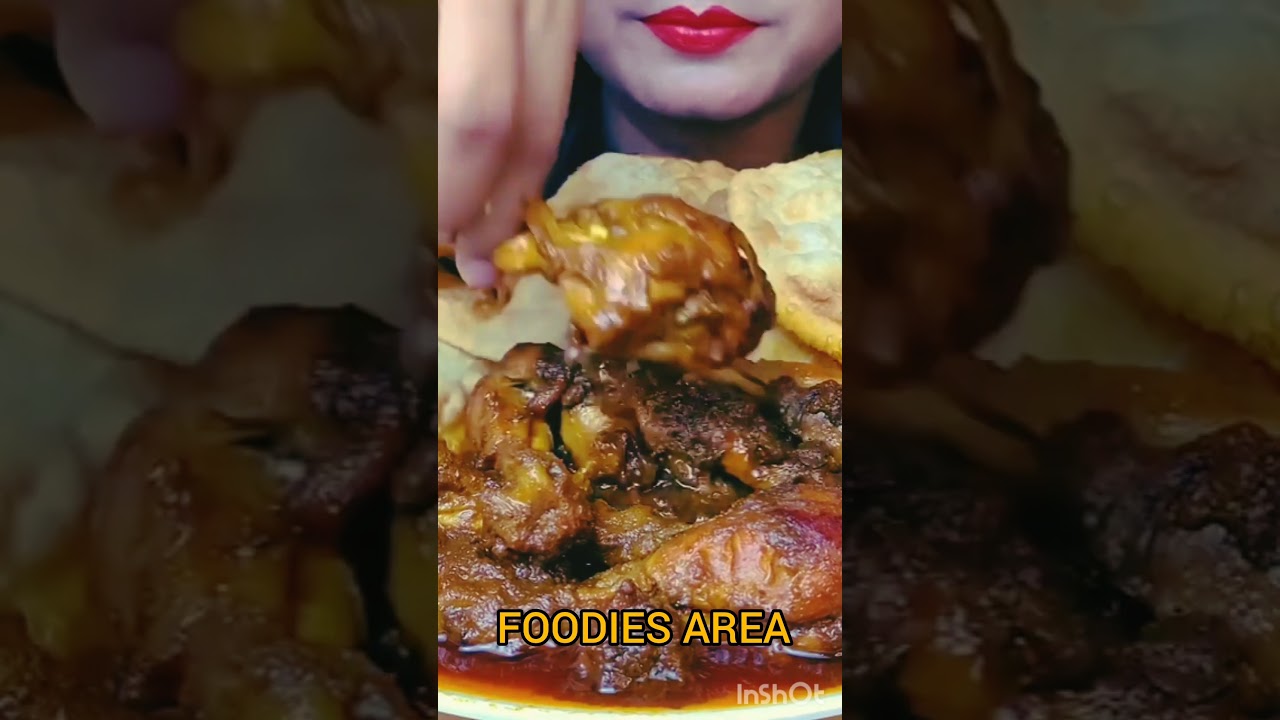 ASMR eating mutton egg biryani ll chicken leg piece with puri ll ASMR viral shorts ll 