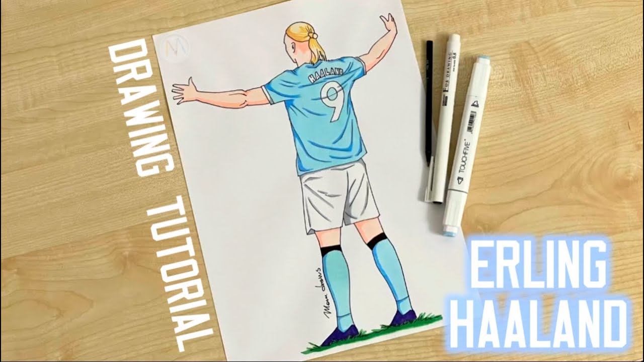 How to draw Haaland celebration / How to draw Erling Haaland Man City step by step