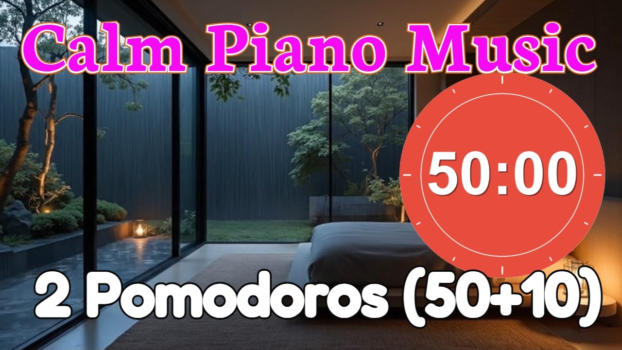 (19) 🍅 2 Pomodoros (50+10) - Calm Piano Music