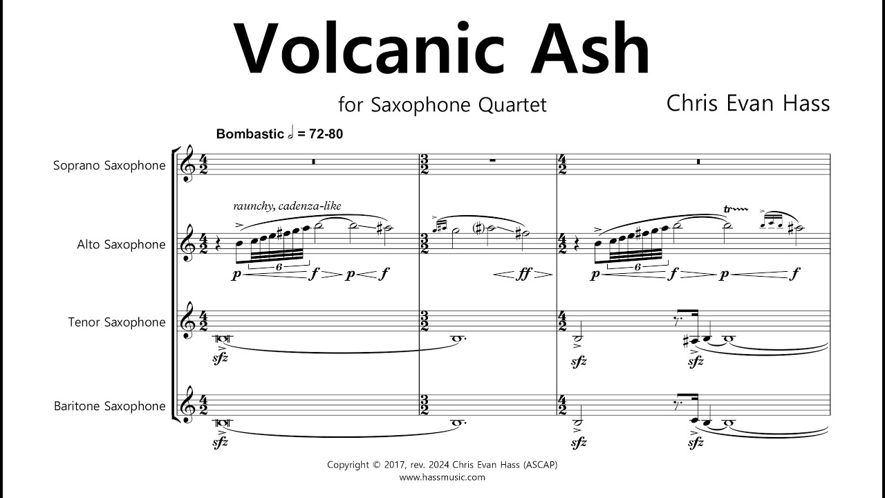 Volcanic Ash for Saxophone Quartet - Chris Evan Hass