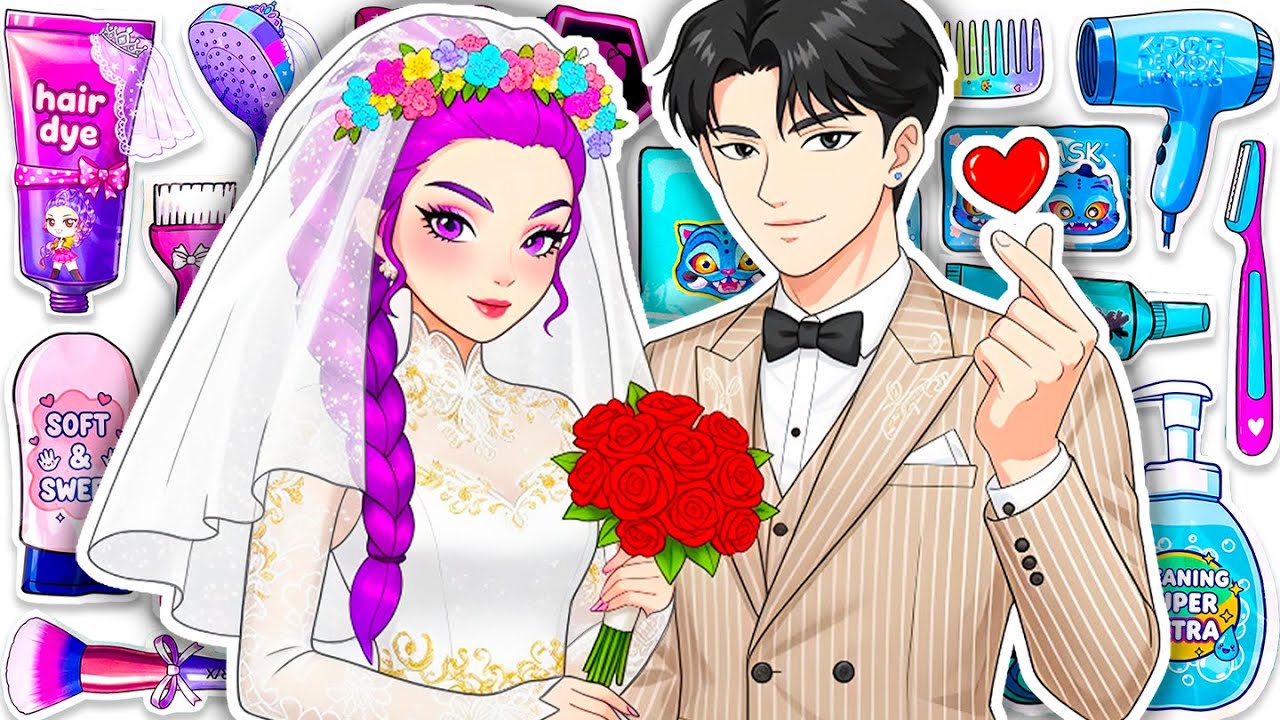 Oddly Satisfying KPOP DEMON HUNTERS Jinu x Rumi Wedding Skincare + Makeup Blind Bag Unboxing