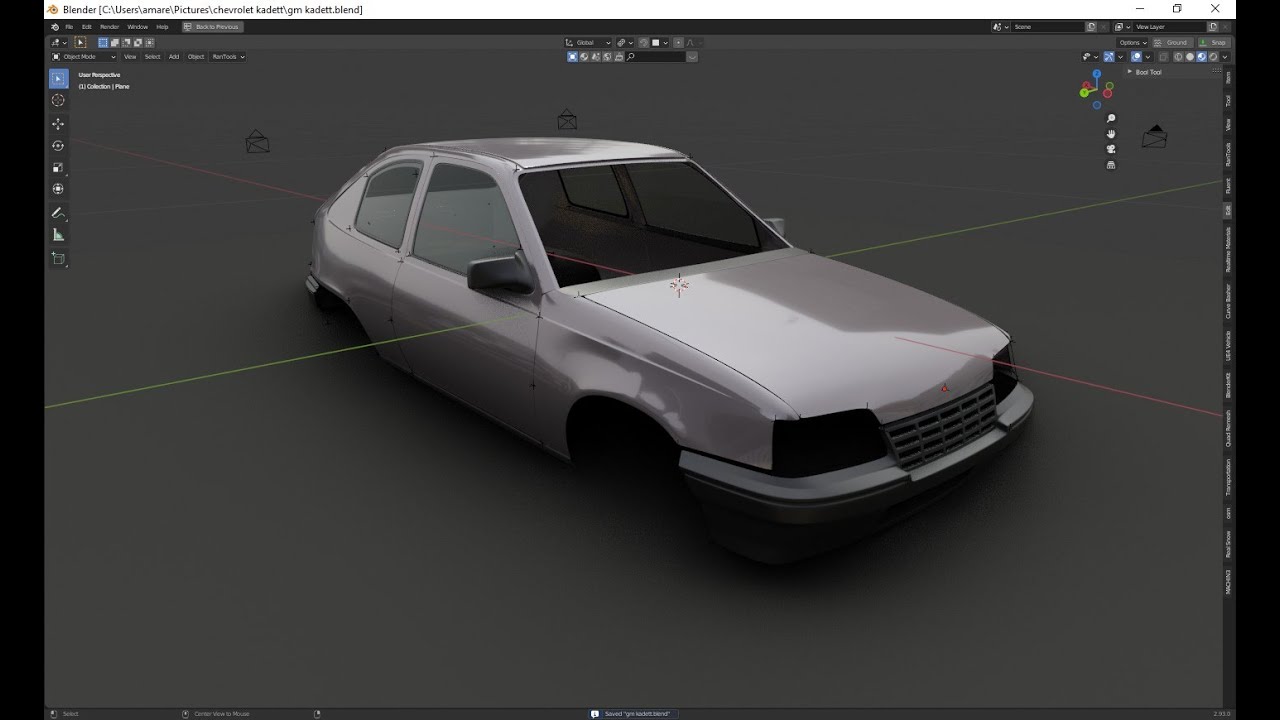 Modelagem gm kadett. Pt1