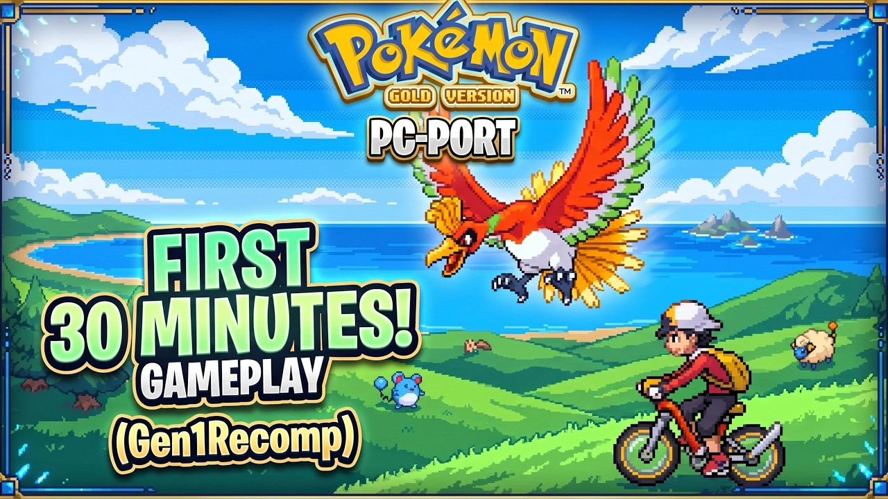 Pok&eacute;mon Gold PC Port - First 30 Minutes Gameplay (Gen1Recomp)