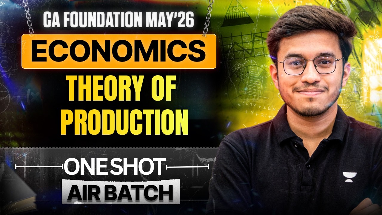 Theory of Production - One Shot l CA Foundation May 2026 l Business Economics l Aditya Shivhare
