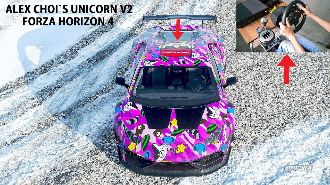 ALEX CHOI'S INSANE (UNICORN V2) LAMBORGHINI HURACAN - FORZA HORIZON 4 | THRUSTMASTER TMX GAMEPLAY