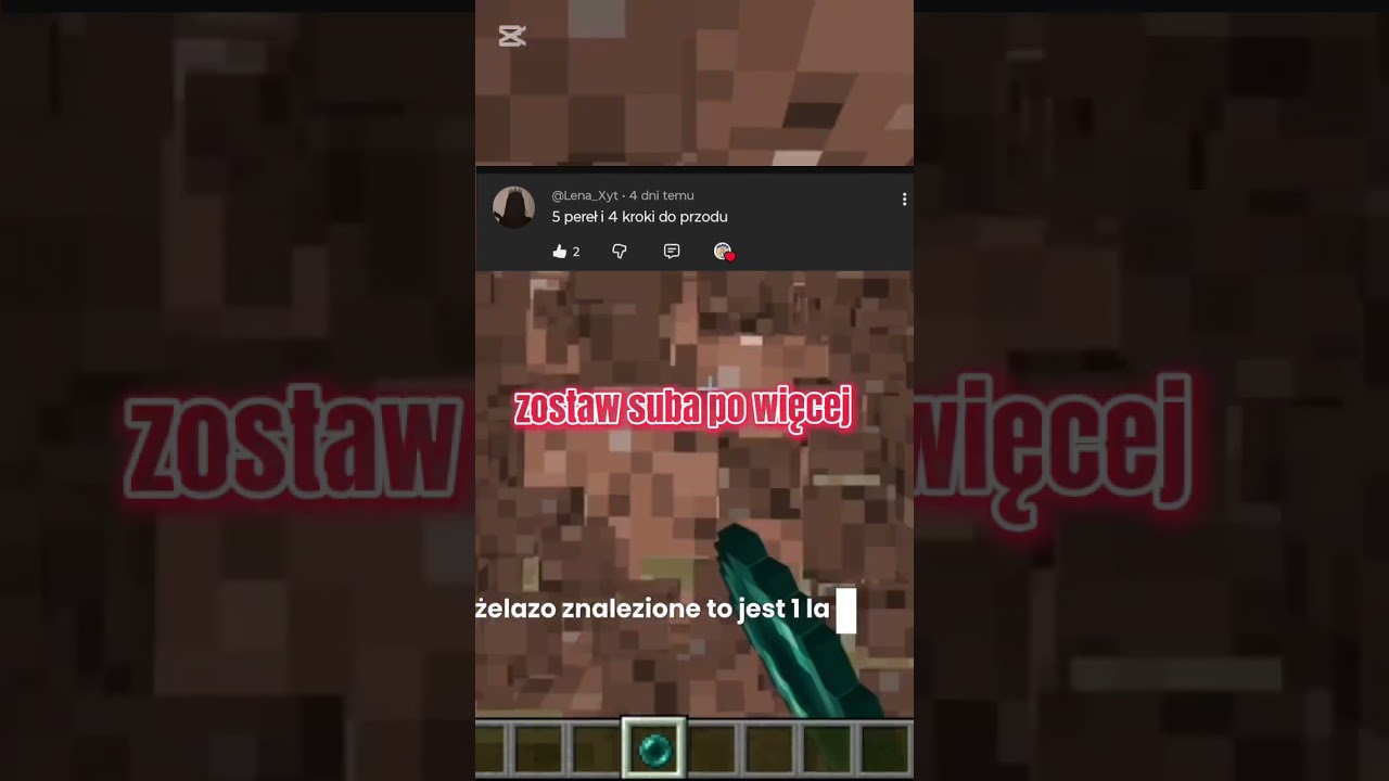 5 PEREŁ I 4 KROKI DO PRZODU #shorts #funny #comment #minecraft  @Lena_Xyt