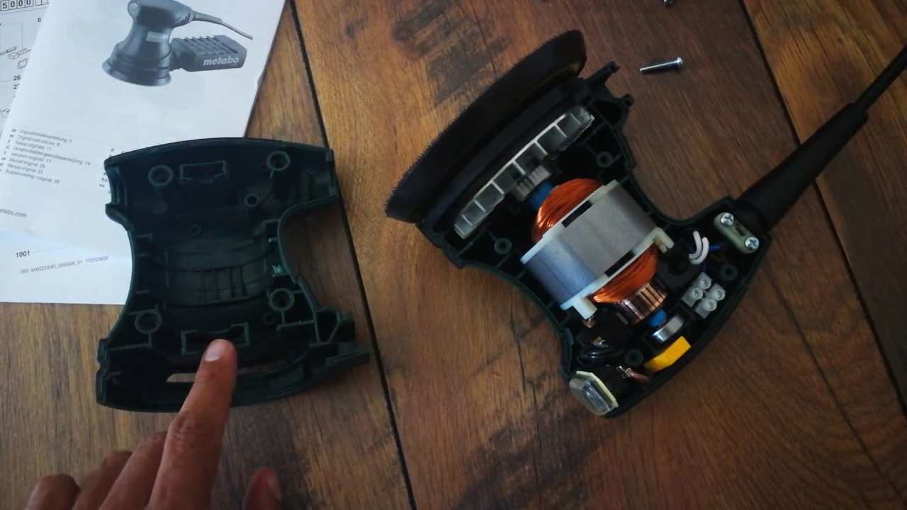 Dismantling random orbital sander Metabo FSX 200 INTEC 609225500