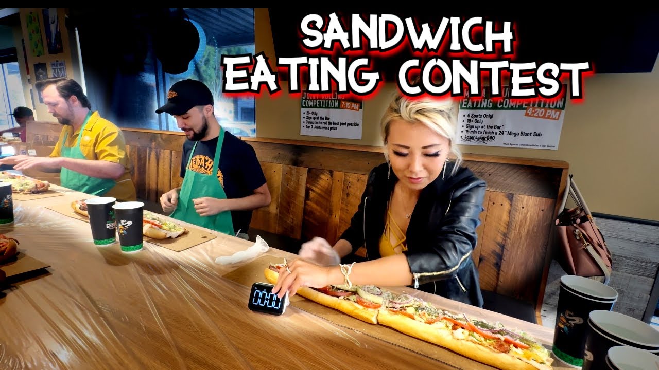 420 Sandwich Eating Contest at Cheba Hut in North Hollywood, CA!! #RainaisCrazy