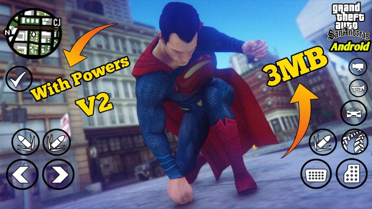 [3MB]🔥 Superman v2 Mod For 😱😱Gtasa Android By [Modding Ok]