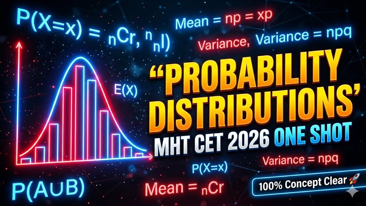 PROBABILITY DISTRIBUTION | MHTCET 2026 ONE SHOT | #mhtcet2026 #mhtcet #maths #mathematics #math 