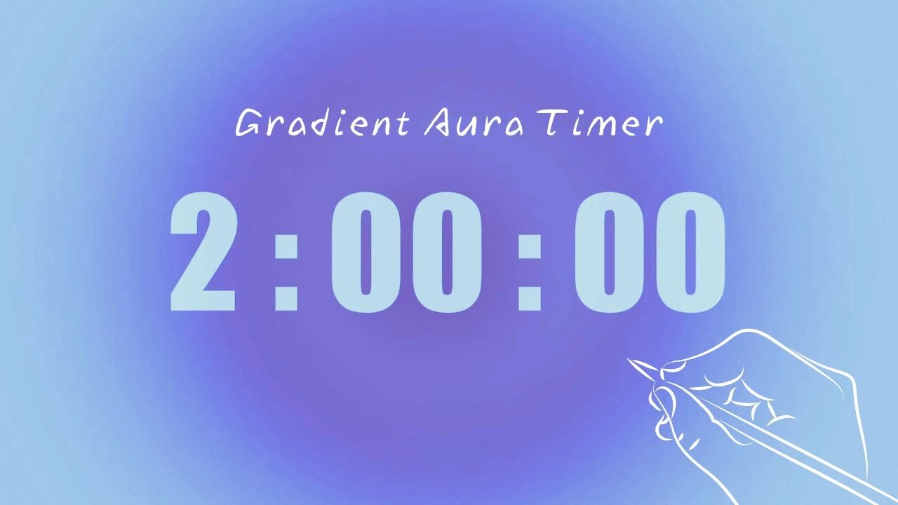 2 Hour Silent Study Timer | Soft Alarm Only | Blue Aura Aesthetic 💙 | ADHD-Friendly