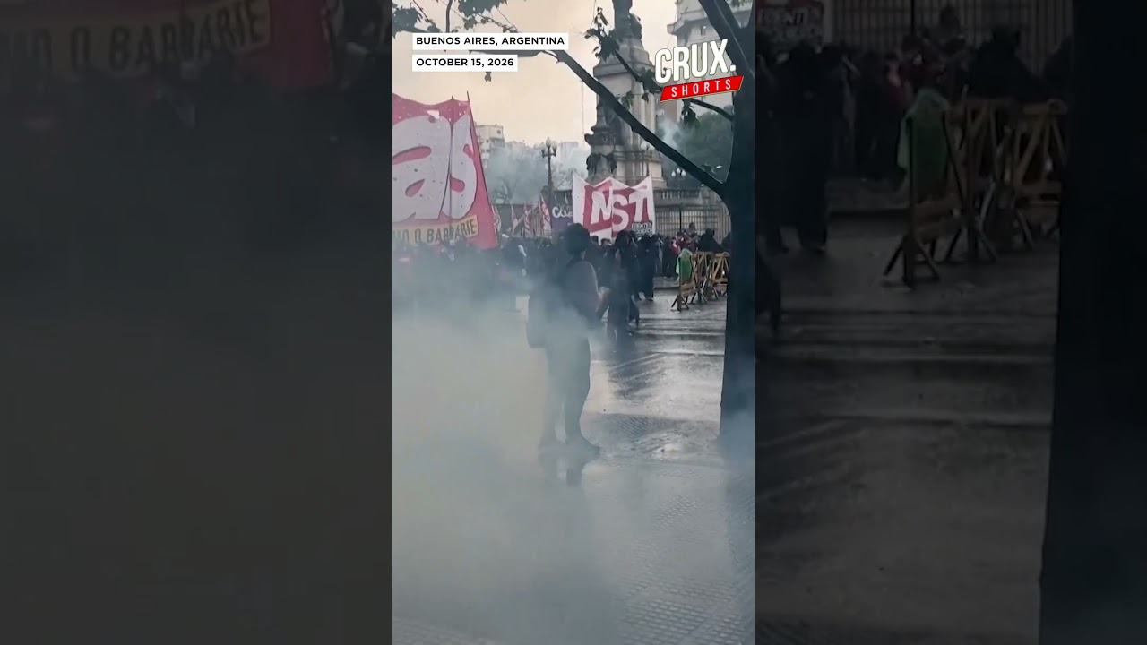 Violent Clashes Erupt At Argentina University Between Riot Police And Protestors Over Fair Wages