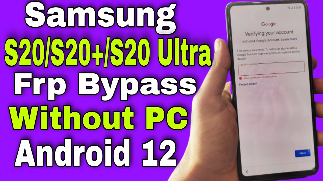 Samsung S20/S20+/S20 Ultra Frp Bypass Without PC Android 12 | Samsung S20/S20+/S20 Ultra Frp Unlock